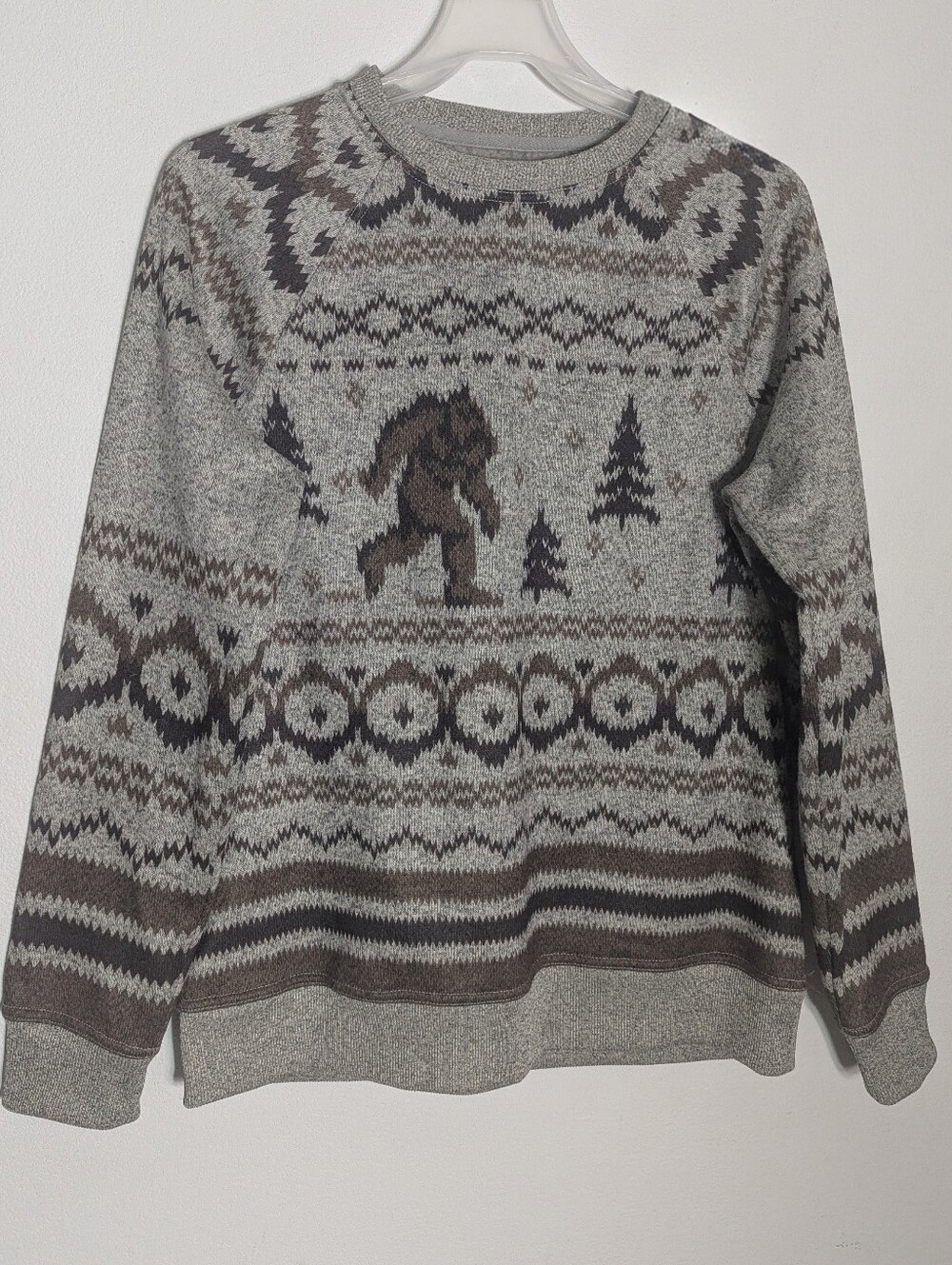 Lucky Brand Mens Sweater Shearless Fleece Bigfoot Nordic Gorpcore Novelty Large